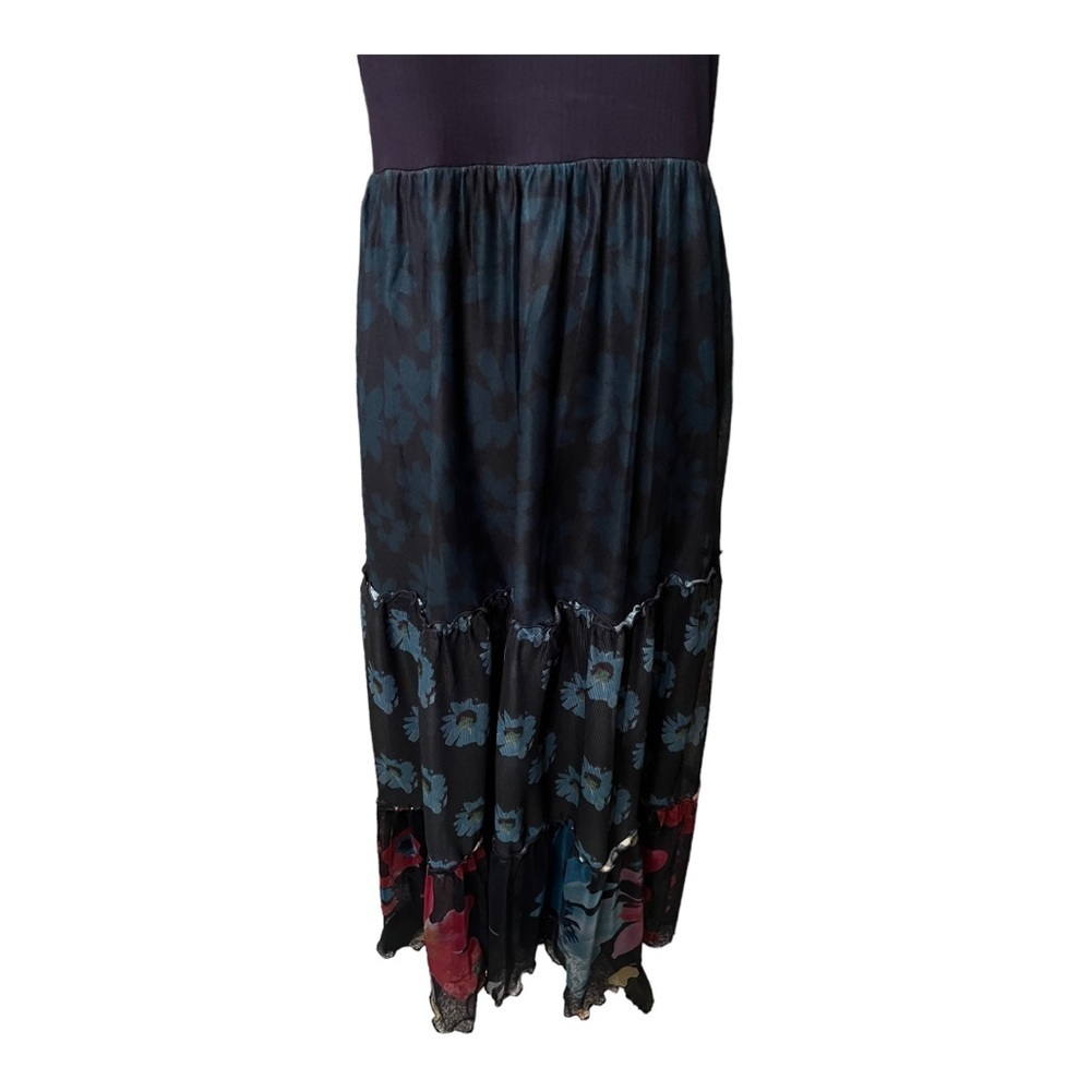 New Desigual Long Combination Tulle Dress In Navy sz large - Picture 9 of 14